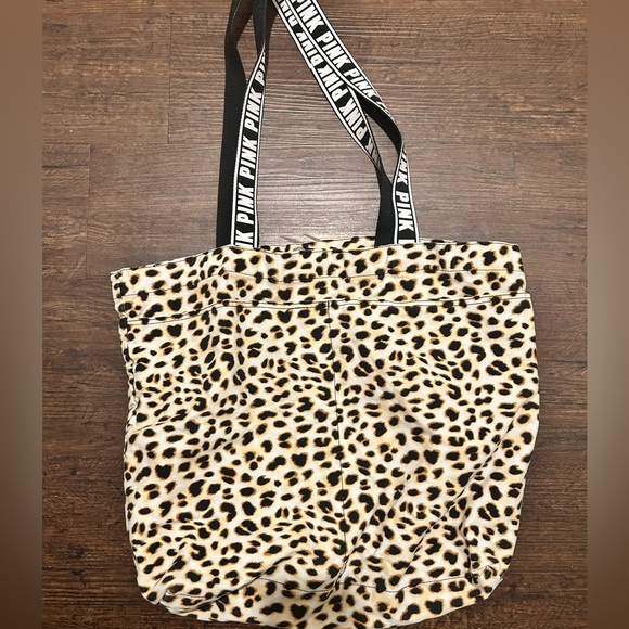 PINK Victoria's Secret Handbags - Pink VS cheetah print tote bag w/ 2 front pockets